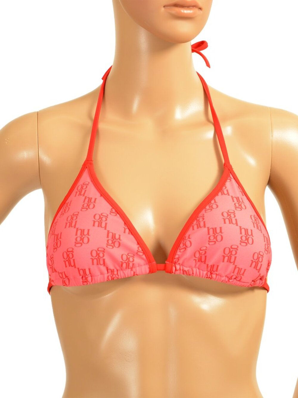 Hugo Boss Women's "Monogram Triangle" Logo Print Padded Swim Top Bra US S IT 40